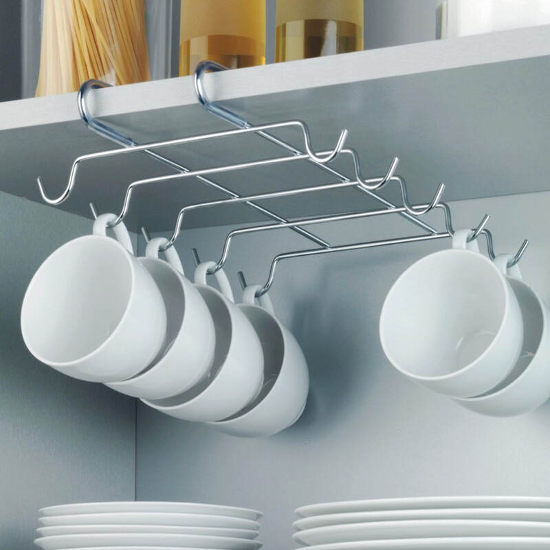 Cup holder under cabinet