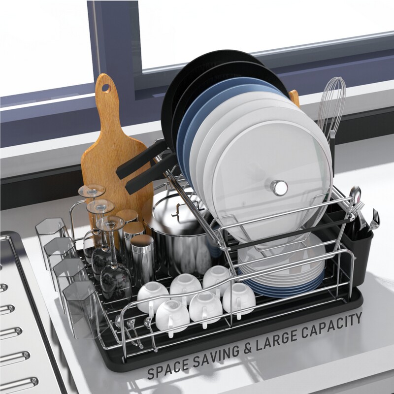 Expandable two tier dish rack